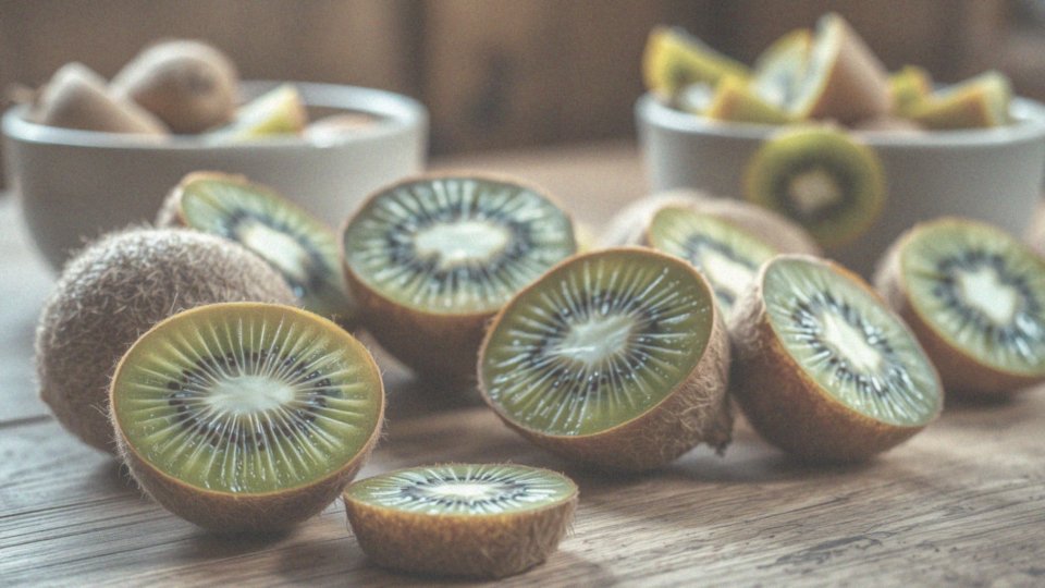 Jakie jest porównanie wartości odżywczych miąższu i skórki kiwi?