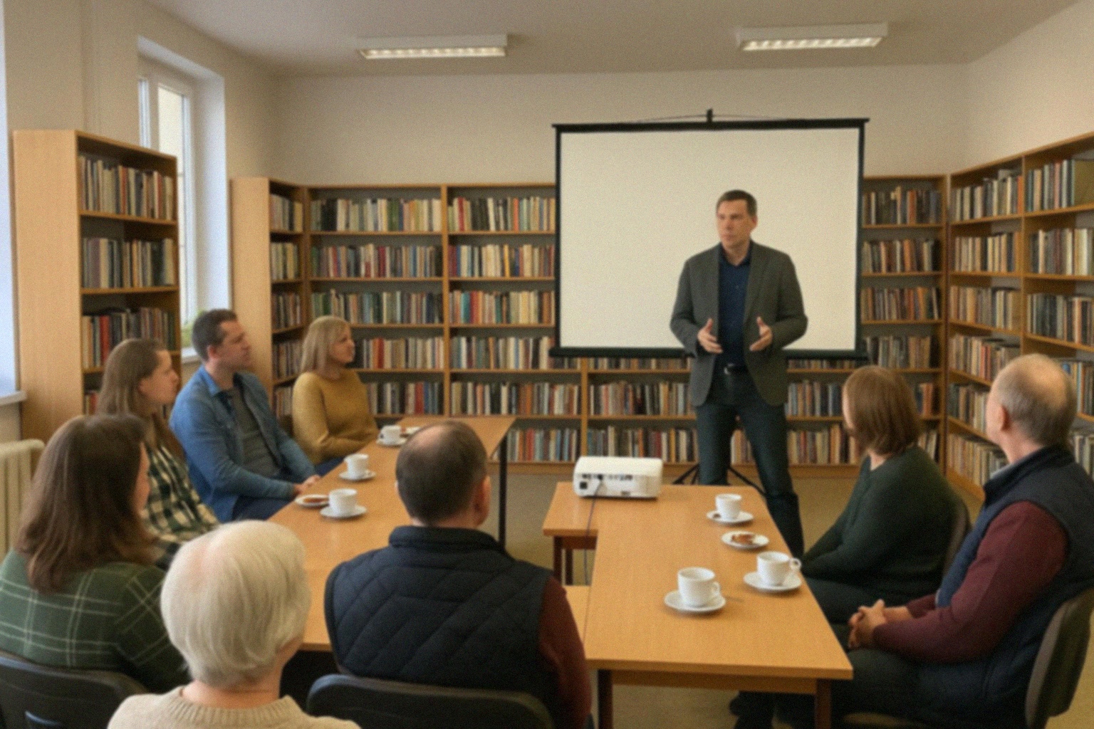 Wystawa obrazów Krzysztofa Patalasa w Filii nr 4 Miejskiej Biblioteki Publicznej w Otwocku